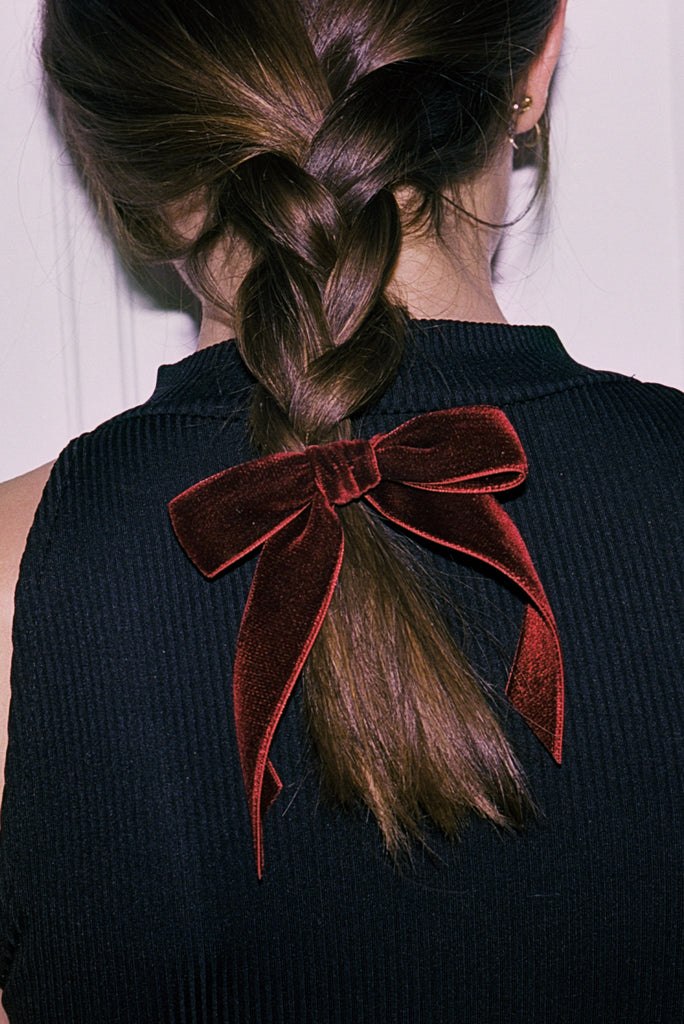 Loren Hope x Bardot Bow Gallery - Petite Silk Hair Bow in Sage